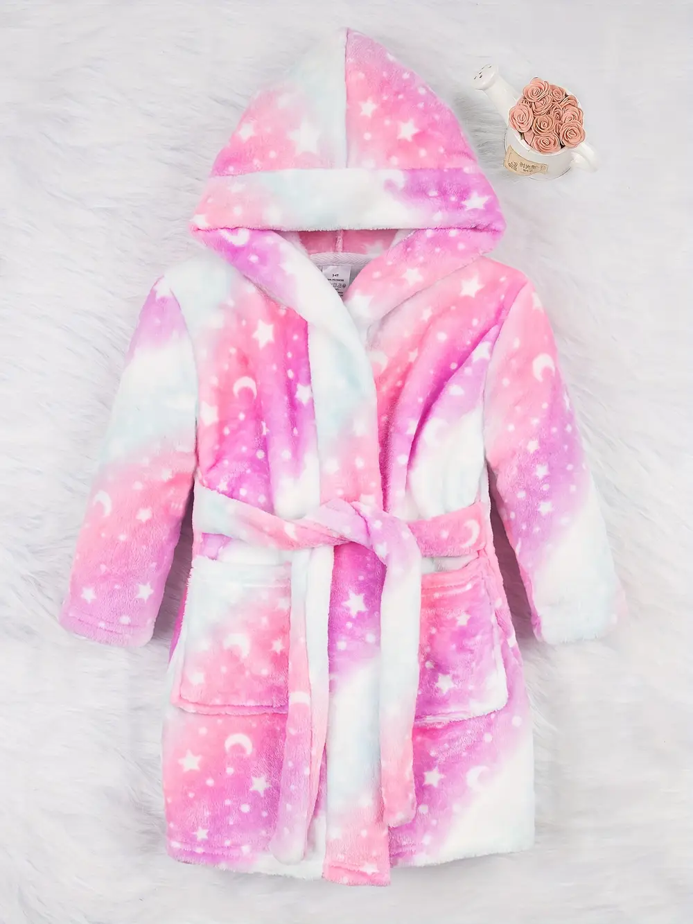 Peignoir enfant à capuche en flanelle douce – motif mignon et chaud