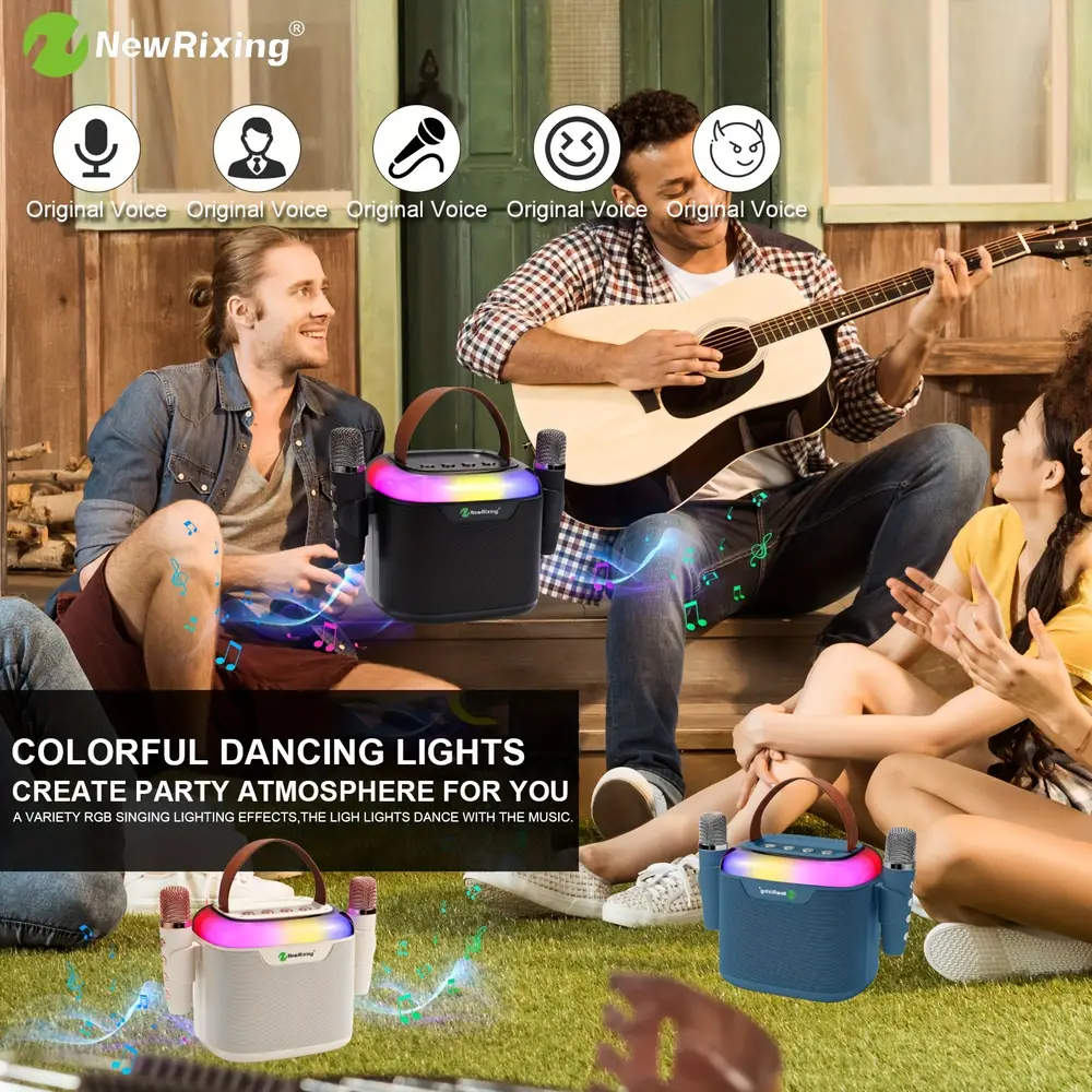 Machine karaoké sans fil avec 2 micros – rechargeable, portable et puissante – Image 9