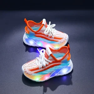 Baskets enfant en maille respirante avec semelles LED – confort et style