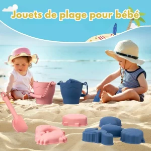 Ensemble jouets de plage en silicone – Résistants, souples et sans danger pour des heures de jeu au sable