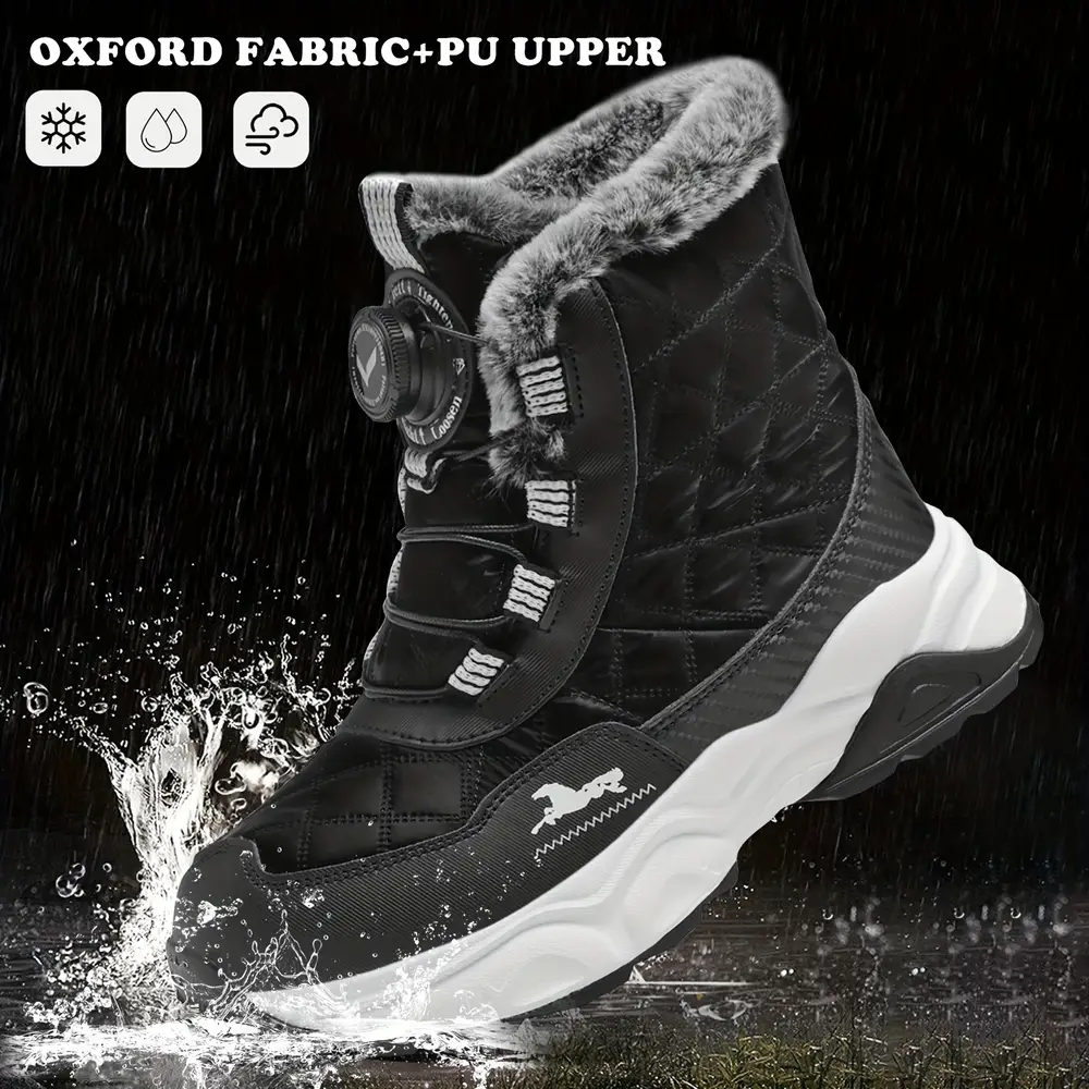 Bottes de neige enfant imperméables doublées fourrure chaude – hiver antidérapantes – Image 6