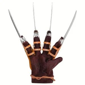 Gant griffe Freddy Krueger réaliste – accessoire cosplay Halloween en métal