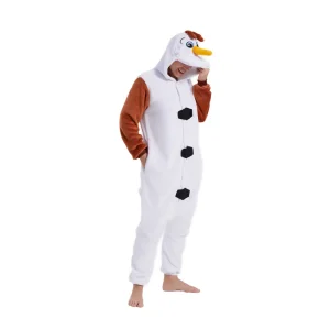 Costume bonhomme de neige Olaf en peluche – combinaison intégrale hiver et fêtes