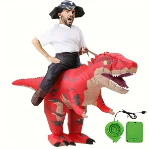 Costume gonflable dinosaure à enfourcher pour adulte – effet cavalier humoristique