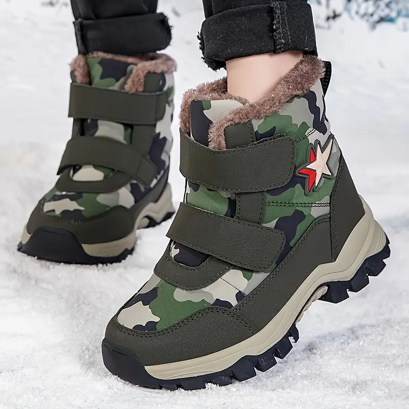 Bottes de neige enfant camouflage imperméables – doublure chaude hiver – Image 8