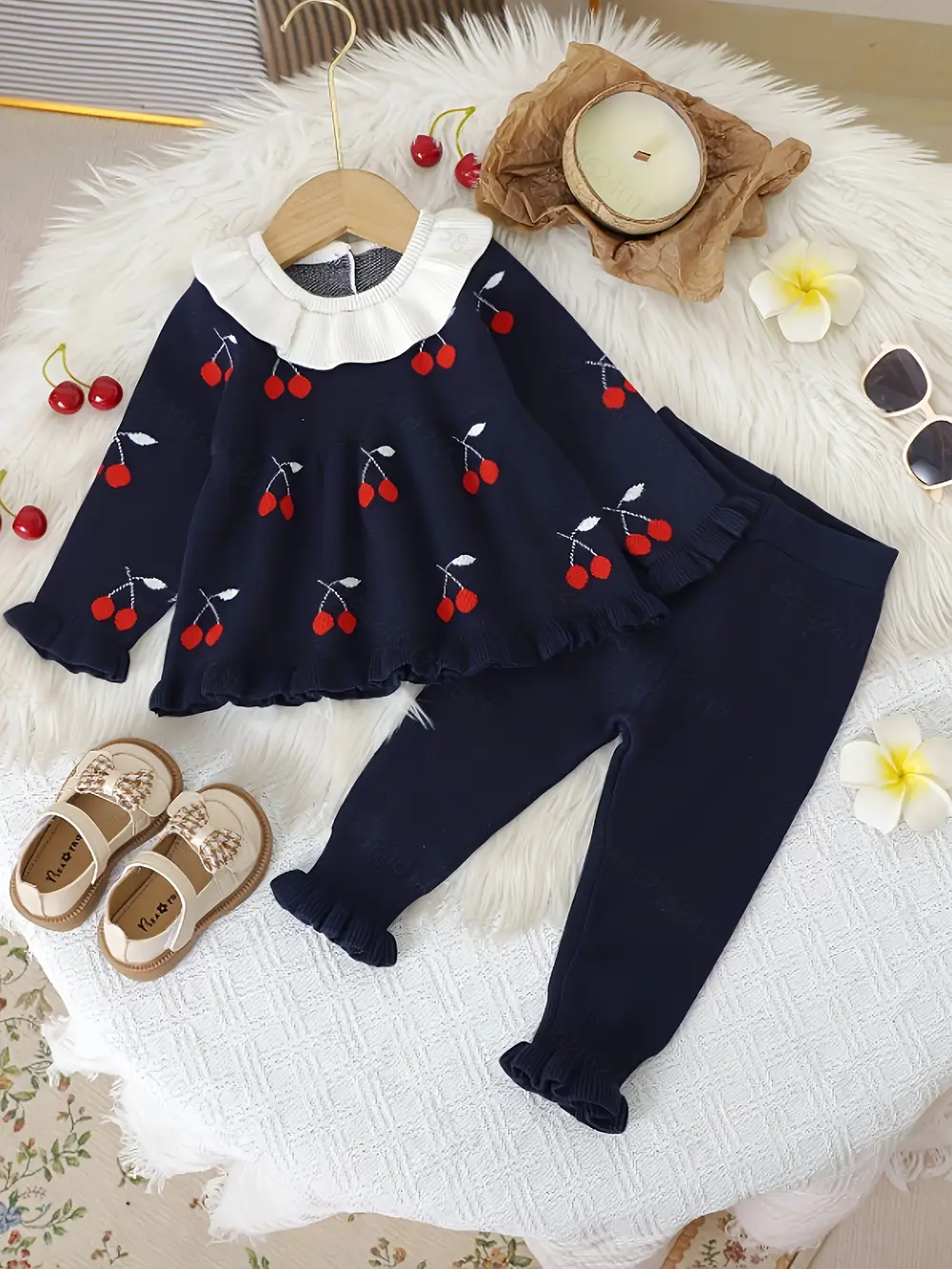 Tenue de naissance bébé fille – Ensemble legging à motif fruité d’hiver