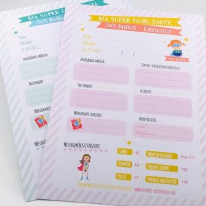 Fiche médicale d&rsquo;urgence fille ou garçon