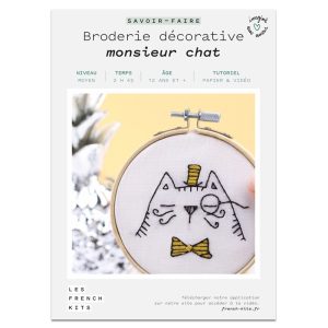 Kit broderie décorative Mr Chat, French Kits