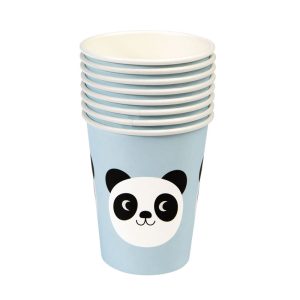 8 Gobelets en carton Panda, bleu