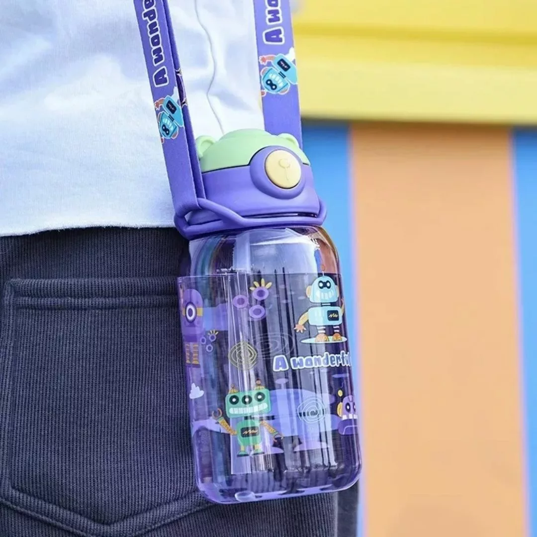 Gourde avec paille pour enfant – Étanche, légère et fun pour l’école ou les sorties – Sans BPA – Image 2