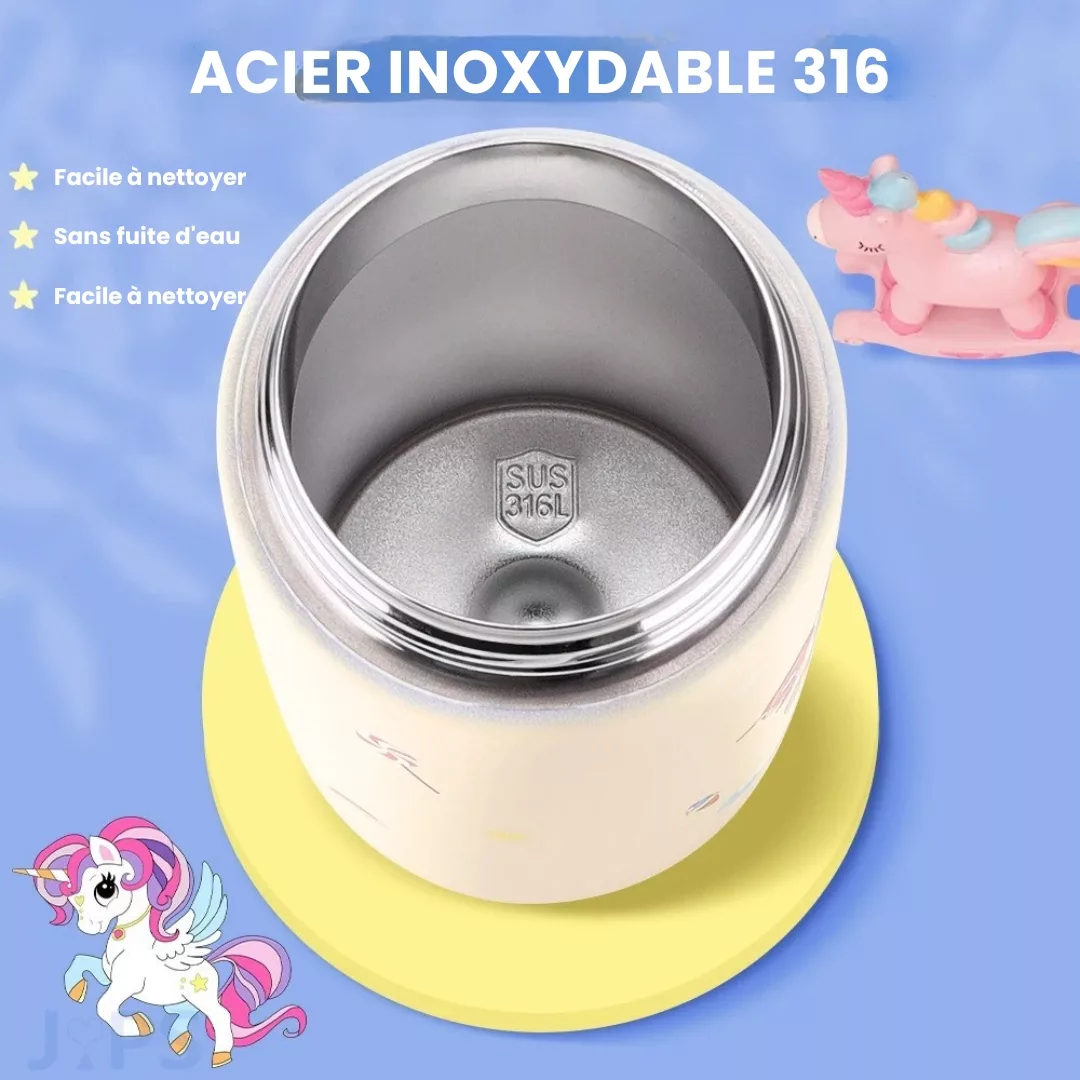 Gourde isotherme enfant – Boisson fraîche ou chaude toute la journée – Idéale école, sport, sortie – Image 5