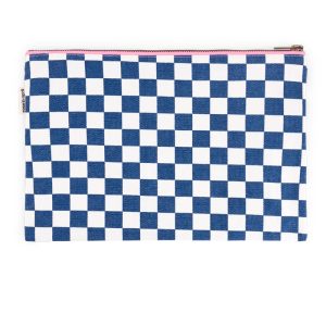 Grande Pochette Lili Damier bleu/écru, Rose in April