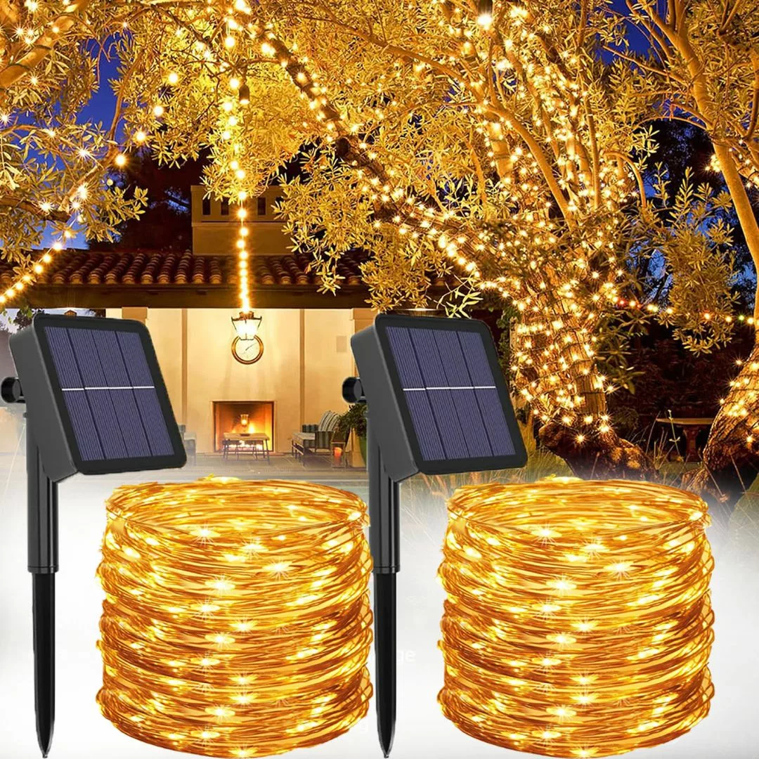 Guirlande solaire led blanc chaud extérieur – Ambiance chaleureuse sans électricité, idéale jardin et terrasse – Image 5