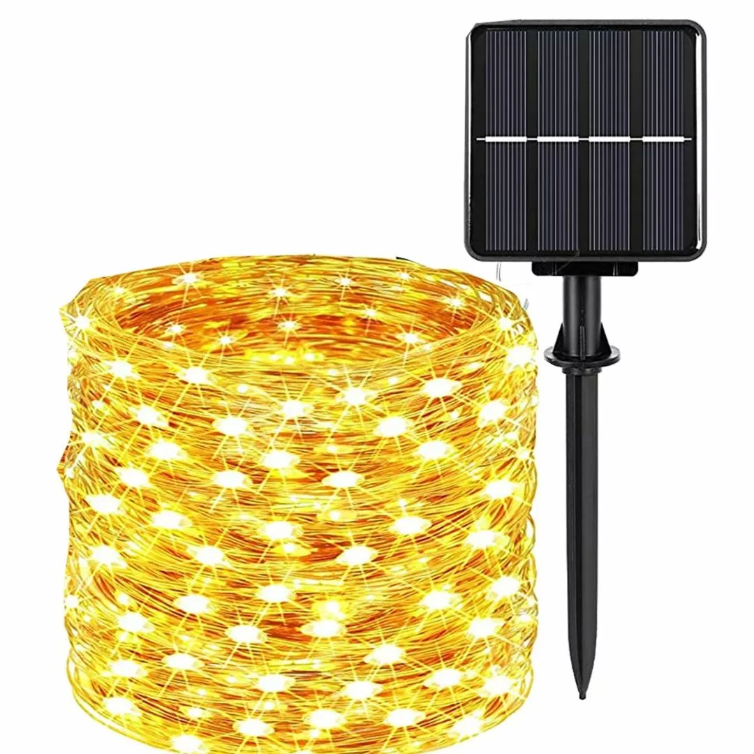 Guirlande solaire led blanc chaud extérieur – Ambiance chaleureuse sans électricité, idéale jardin et terrasse – Image 2