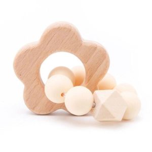 Hochet en Bois Fleur