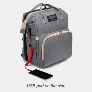 Sac à langer 5 en 1 gris noir