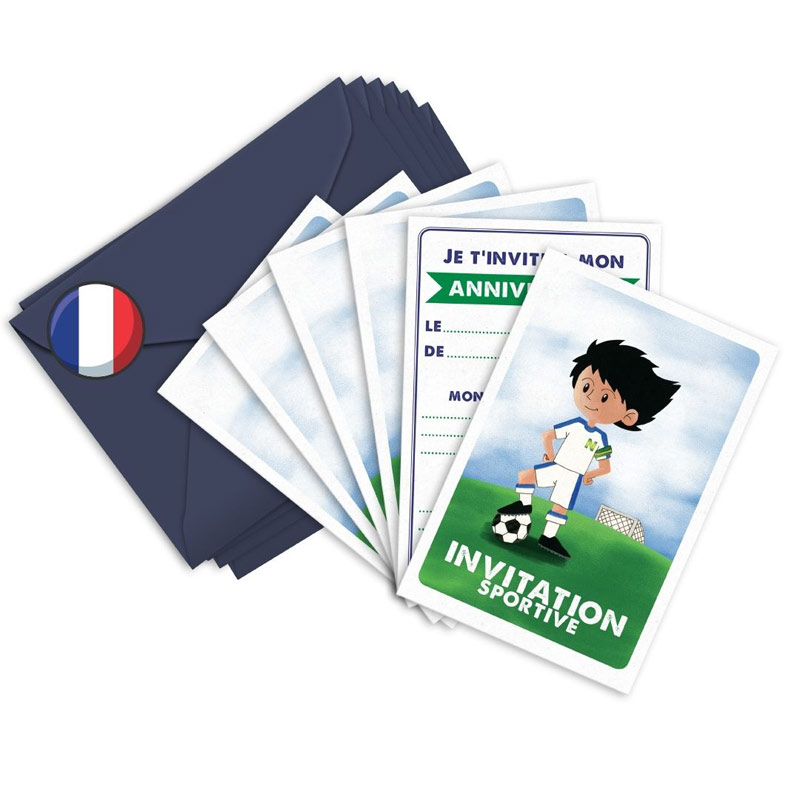Invitations sportives « Football » et enveloppes, Ticky Tacky – Image 2