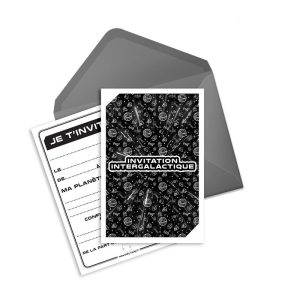 Invitations intergalactiques + enveloppes, Ticky Tacky