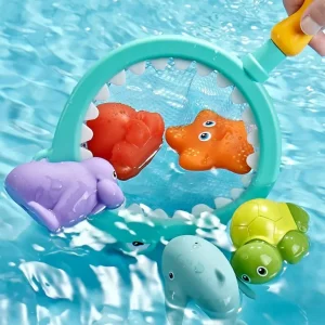 Jeu de capture de poisson – Motricité fine et coordination – Jouet éducatif en bois pour enfants dès 3 ans