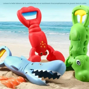 Jouets de plage homard – Set silicone souple et durable pour sable et eau – Idéal dès 10 mois