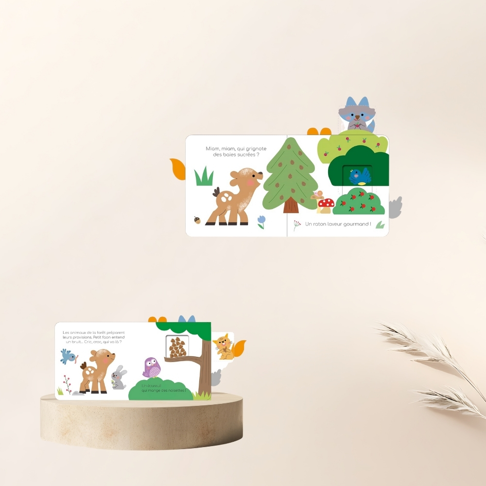 Livre coucou caché bébé – livre d’éveil à tirettes en feutrine – Image 2