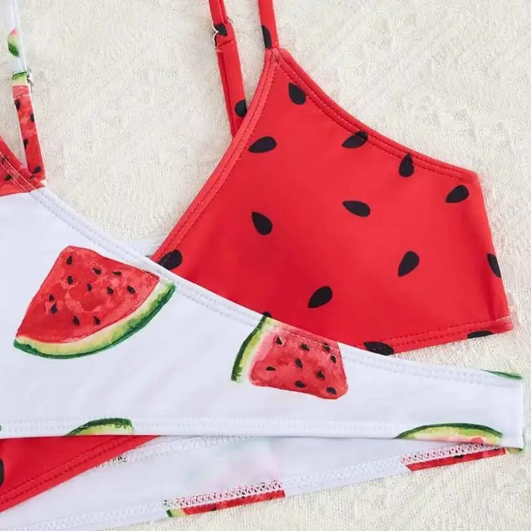 Maillot de bain 3 pièces pastèque – Look estival tendance, silhouette sublimée, parfait pour plage et piscine – Image 5