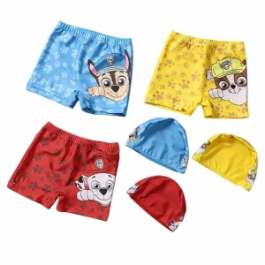 Maillot de bain Pat Patrouille avec chapeau – Protection UV pour enfants – Fun à la plage en toute sécurité