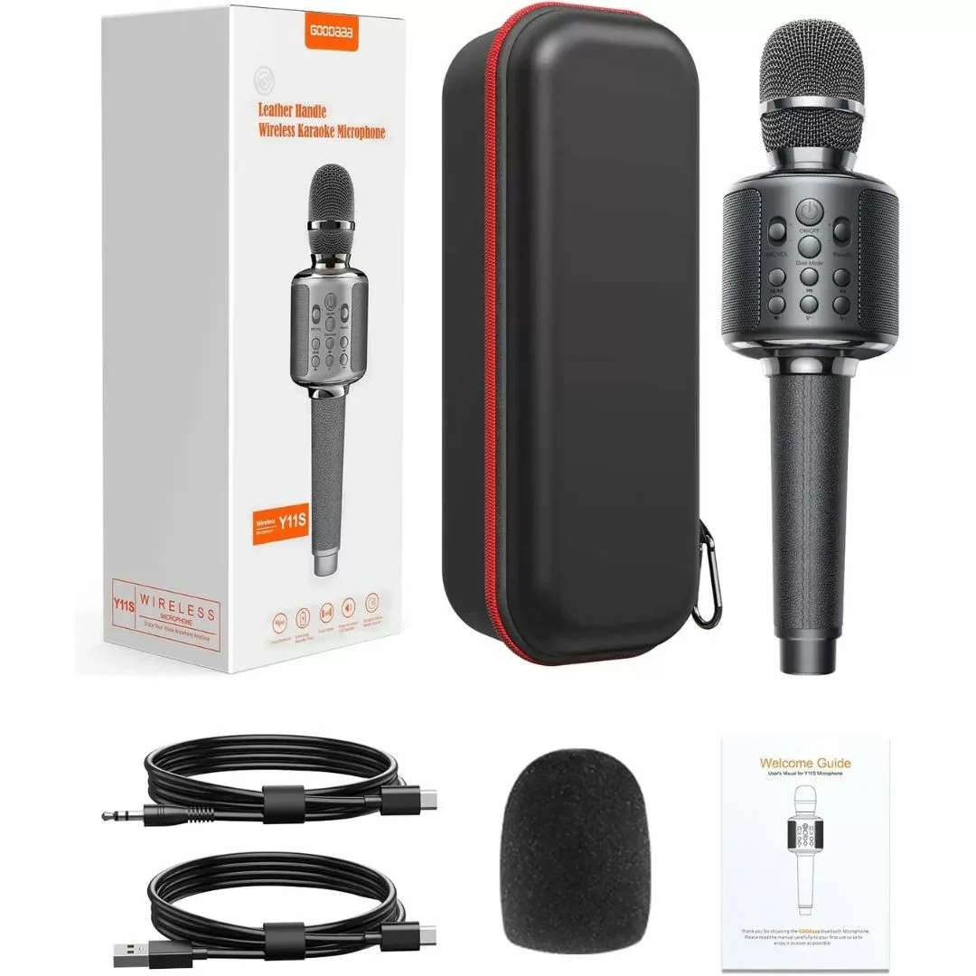 Micro karaoké sans fil avec enceinte intégrée – Ambiance festive instantanée à la maison ou en soirée – Image 3