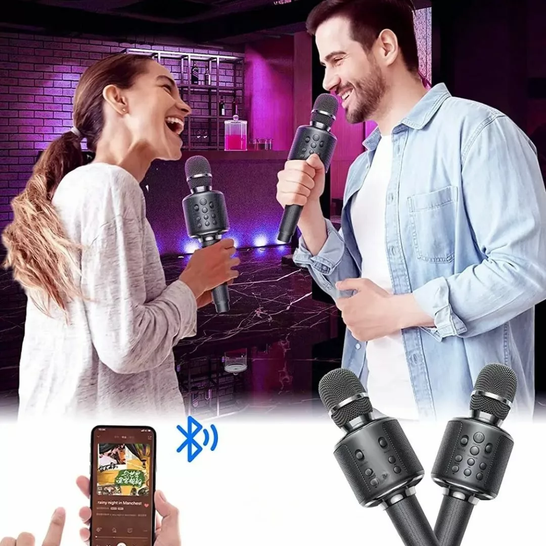 Micro karaoké sans fil avec enceinte intégrée – Ambiance festive instantanée à la maison ou en soirée – Image 4