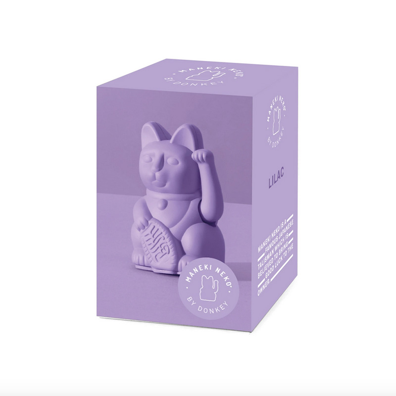 Mini Lucky Cat, chat porte-bonheur mauve: Optimisme – Image 3