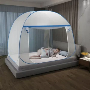 Moustiquaire pliable lit 1 place – Protection anti-moustique efficace pour nuits paisibles – Installation rapide sans perçage