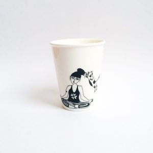 Tasse porcelaine Helen B, Fille Zen et chat