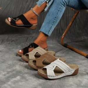 Mules compensées femme confort respirant – Marche légère et élégante tout l&rsquo;été sans douleur