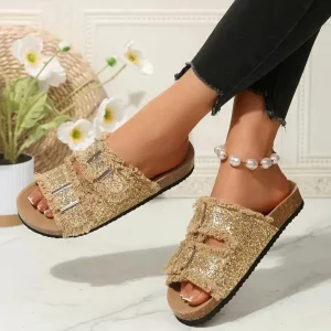 Mules femme paillettes tendance été – Confort chic et brillance pour des journées ensoleillées stylées
