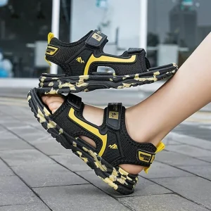 Nu-pieds garçon fermeture scratch double attache – Confort été garçon, faciles à enfiler, maintien optimal