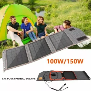 Panneau solaire pliable pour bivouac – Recharge rapide en plein air, léger et compact pour vos aventures