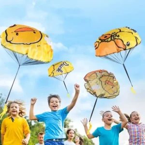 Parachute canard jaune enfant – Jeu de plein air ludique pour développer motricité et coordination