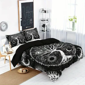 Parure de lit arbre de vie mystique – Ambiance zen et spirituelle pour des nuits paisibles et réparatrices