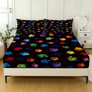 Parure de lit empreintes colorées fun – Ambiance joyeuse et déco unique pour une chambre pleine de vie