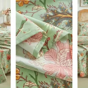 Parure de lit fleurs vintage élégantes – Ambiance romantique, déco rétro chic, confort doux et raffiné