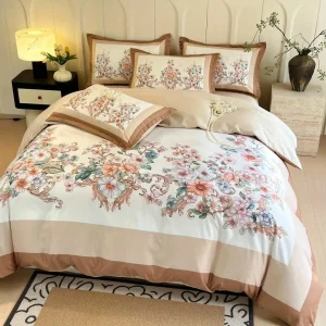 Parure de lit florale chic romantique – Ambiance douce et élégante pour des nuits paisibles et raffinées