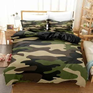 Parure de lit imprimé camouflage militaire – Style audacieux et confort ultime pour une chambre tendance