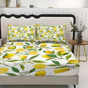 Parure de lit imprimé citron frais – Ambiance vitaminée et estivale pour une chambre pleine de fraîcheur