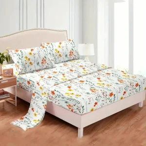 Parure de lit imprimé floral printanier – Ambiance fraîche et romantique pour un sommeil apaisant