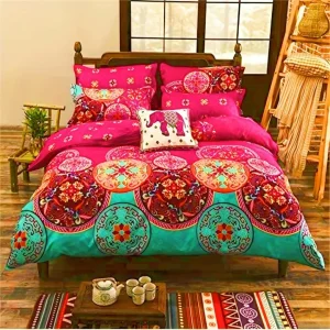 Parure de lit mandala bohème colorée – Ambiance zen et cocooning – Chambre lumineuse et stylée