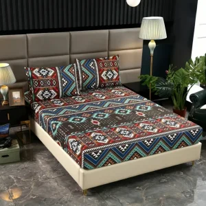 Parure de lit motif ethnique géométrique – Ambiance bohème chic pour une chambre chaleureuse et tendance