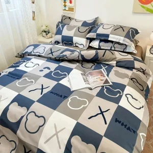 Parure de lit motifs nounours modernes – Douceur enfantine tendance pour chambres cosy et nuits apaisées