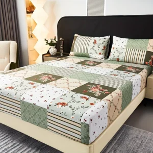 Parure de lit patchwork floral élégant – Ambiance romantique et cosy – Confort doux et raffiné pour une chambre stylée