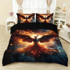 Parure de lit phénix en flammes – Design flamboyant pour une chambre unique et chaleureuse