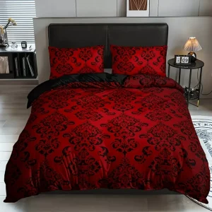 Parure de lit rouge baroque glamour – Élégance royale et sensualité pour une chambre sophistiquée